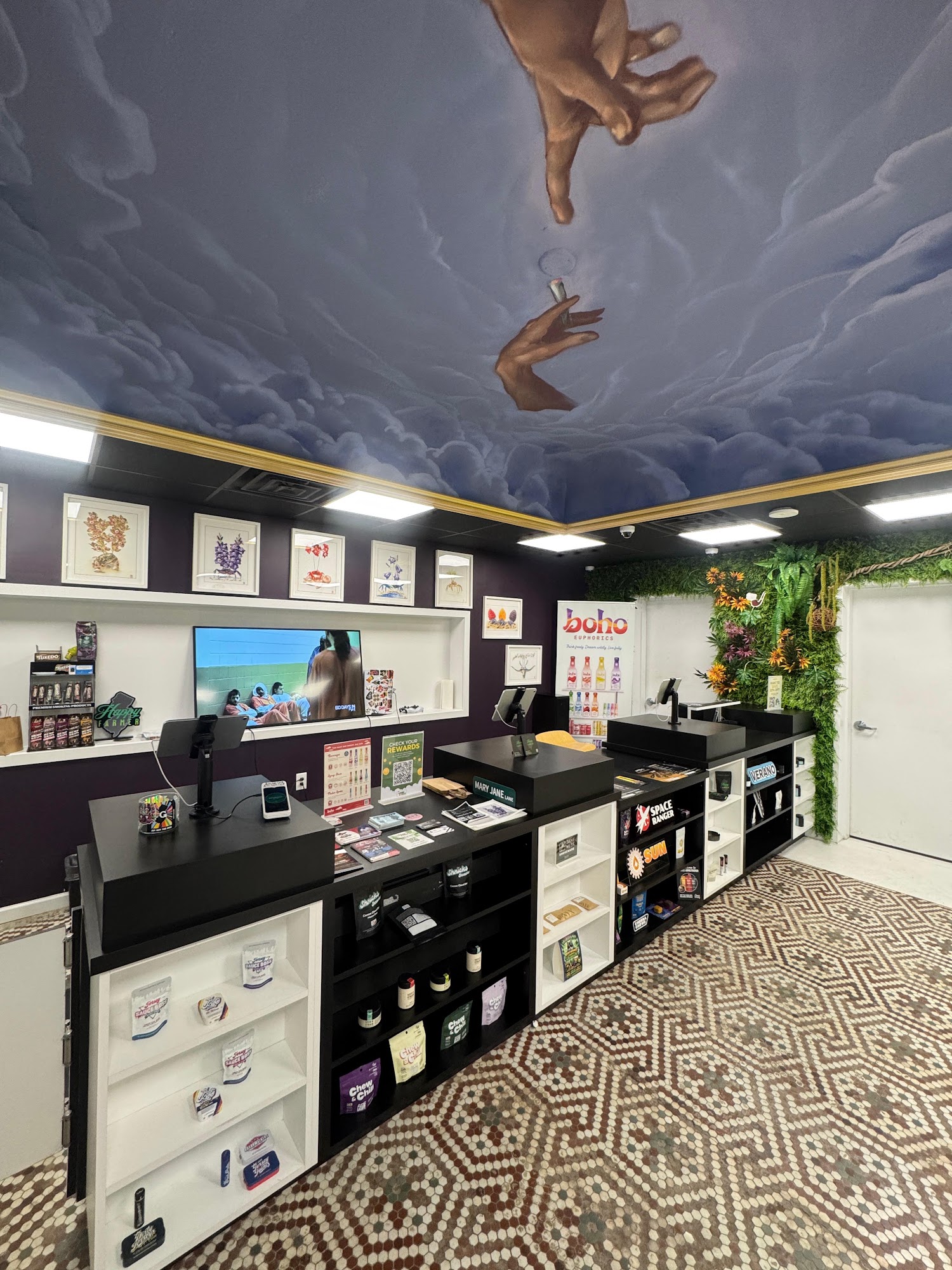 The edibles shelves and checkout counter inside Hamm & Chaz, Jersey City